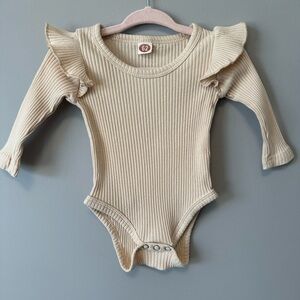 Adorable ruffle ribbed bodysuit